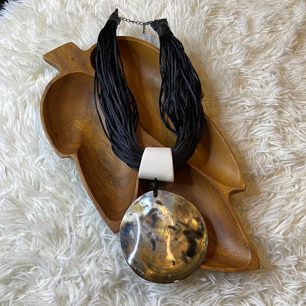 Monique Leshman Large Oversized Mother of Pearl Necklace